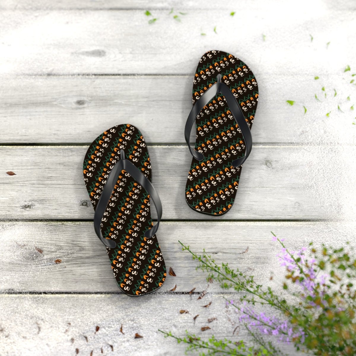 Flip Flops, African Tribal Design Inspired 25079358475576250861 Earthbound Pacific