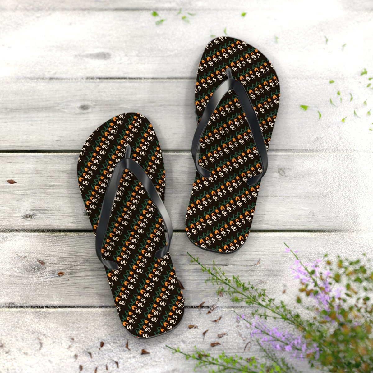 Flip Flops, African Tribal Design Inspired 25079358475576250861 Earthbound Pacific