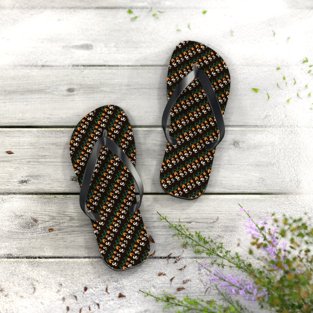 Flip Flops, African Tribal Design Inspired 25079358475576250861 Earthbound Pacific