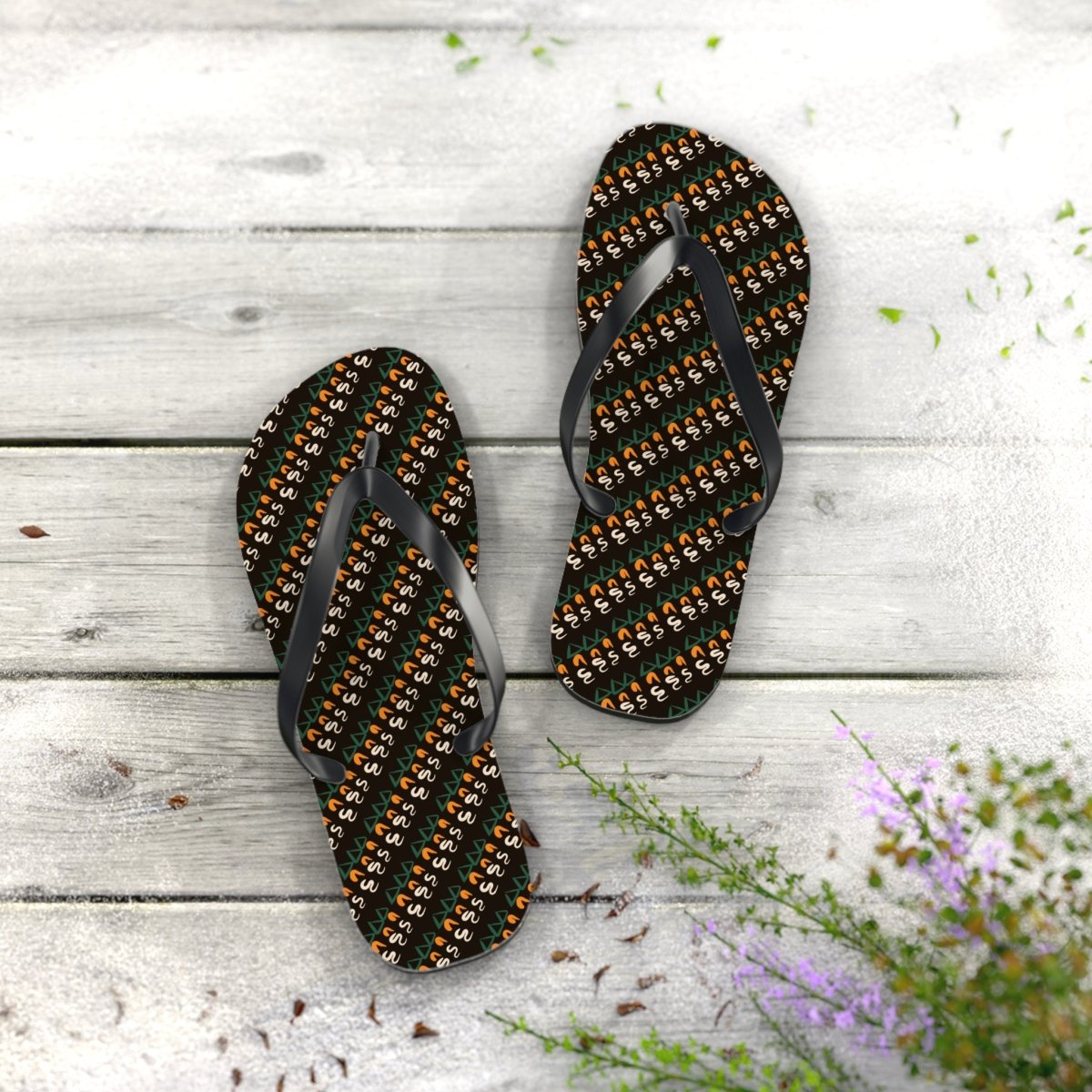 Flip Flops, African Tribal Design Inspired 25079358475576250861 Earthbound Pacific