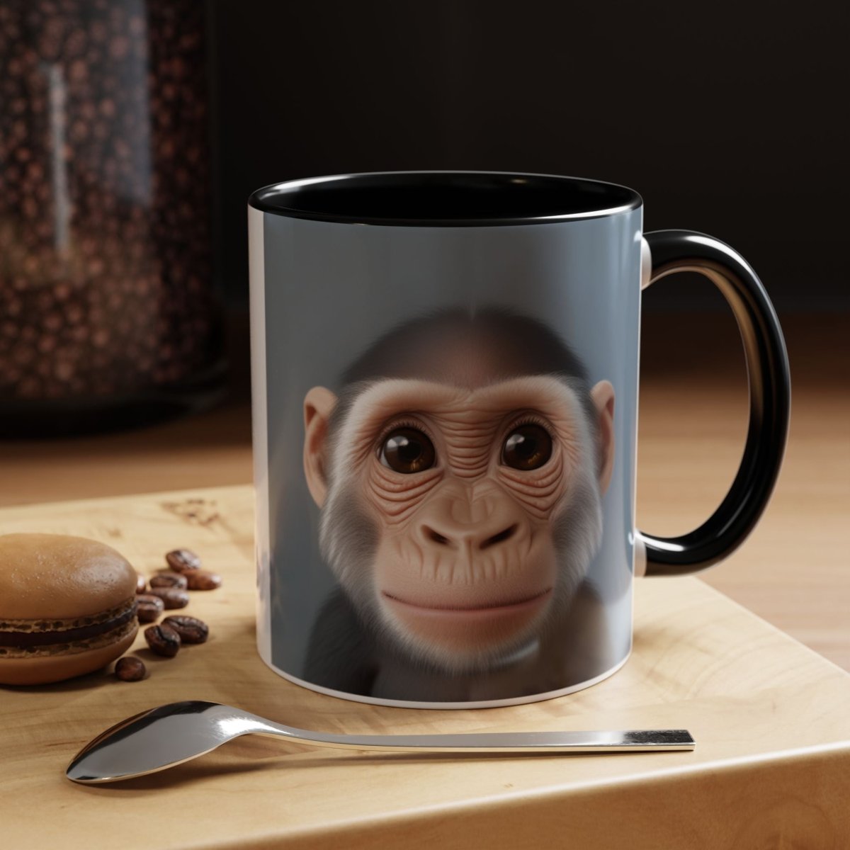 Funny Baby Monkey Designer Mug (11, 15oz) - Earthbound Pacific