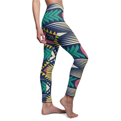 Geometric Abstract Tribal inspired Womens Leggings - Earthbound Pacific