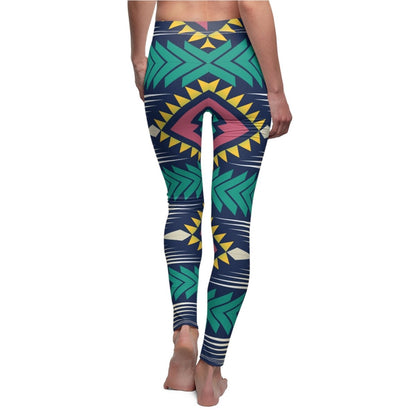 Geometric Abstract Tribal inspired Womens Leggings - Earthbound Pacific