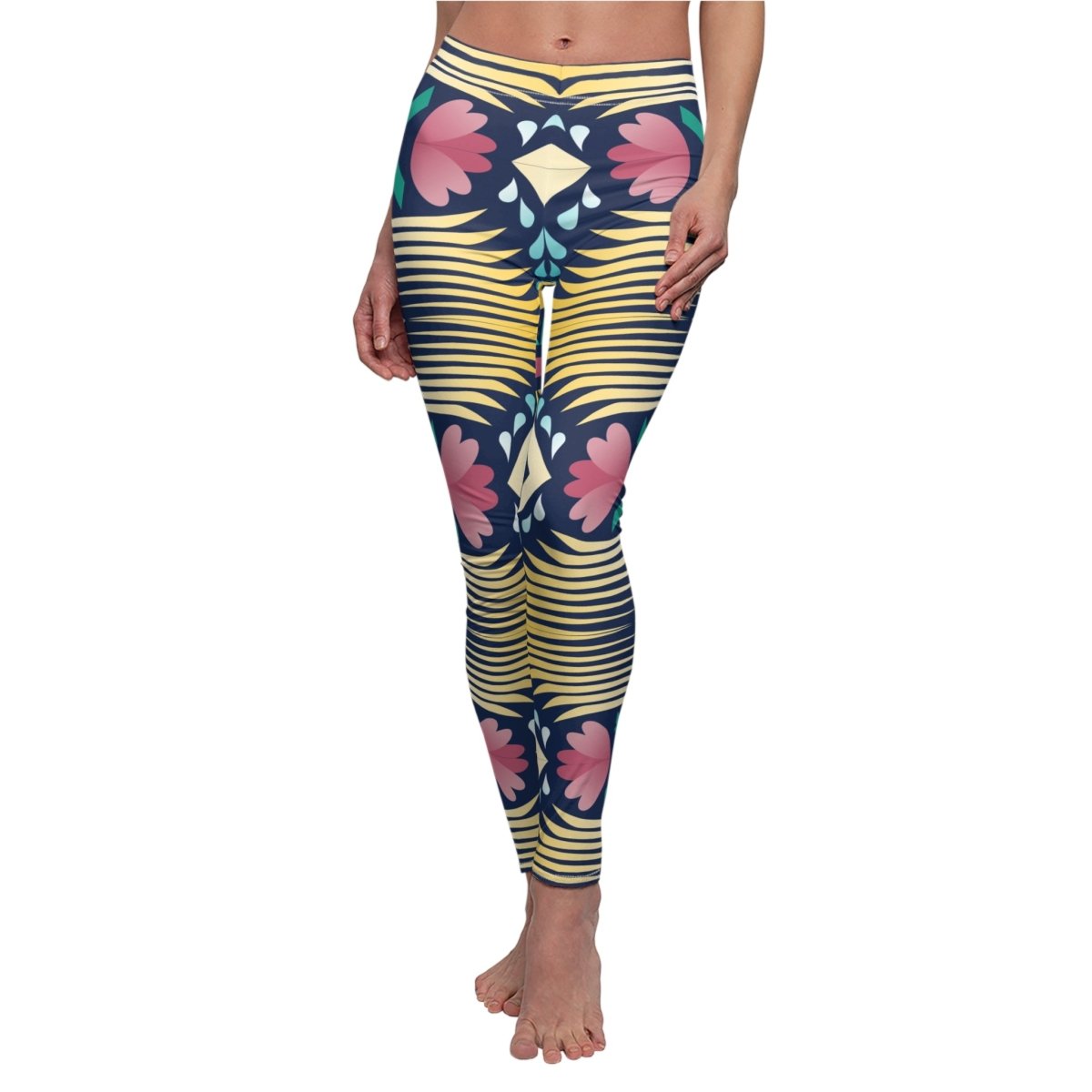 Geometric Abstract Tribal inspired Womens Leggings - Earthbound Pacific