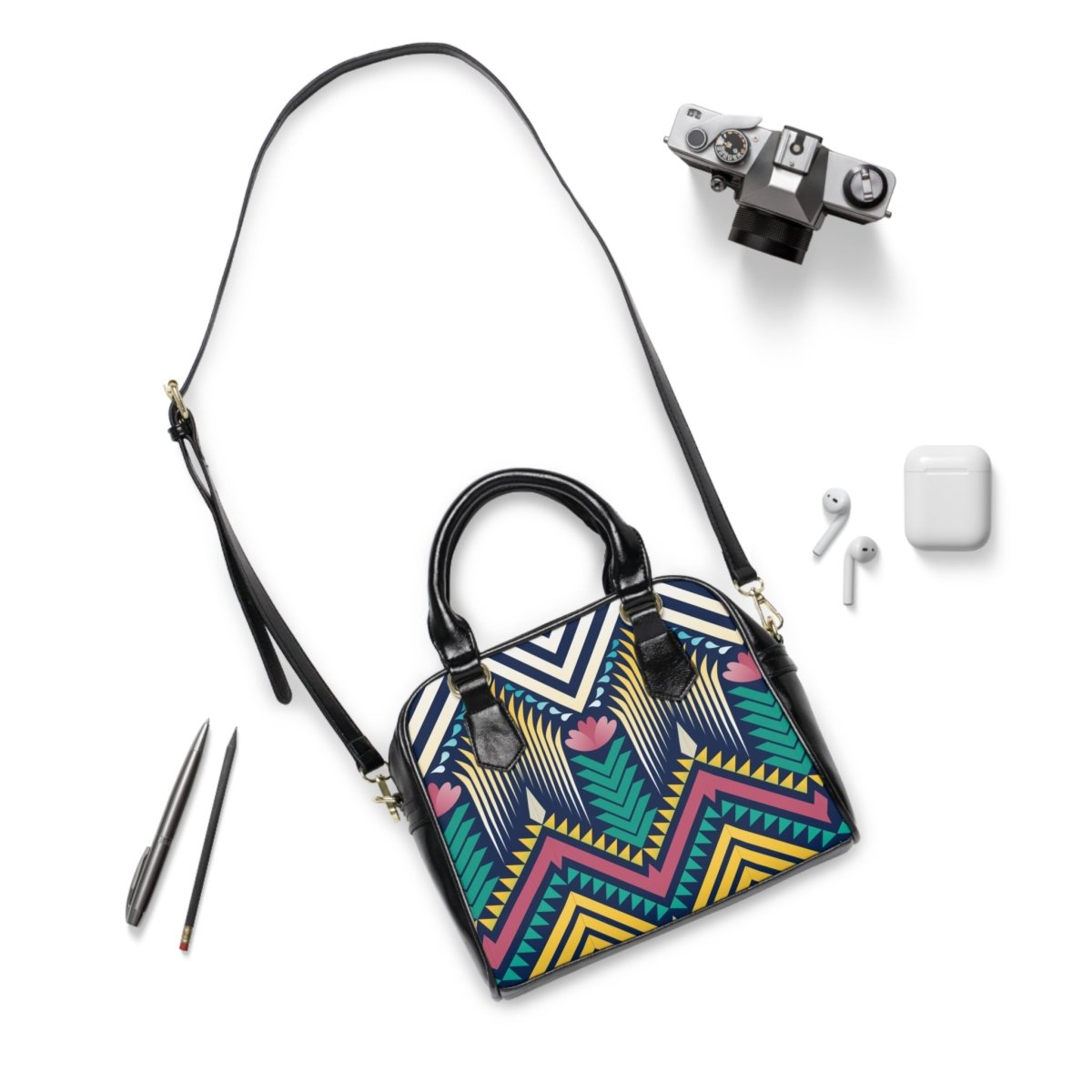 Geometric Shoulder Handbag - Earthbound Pacific