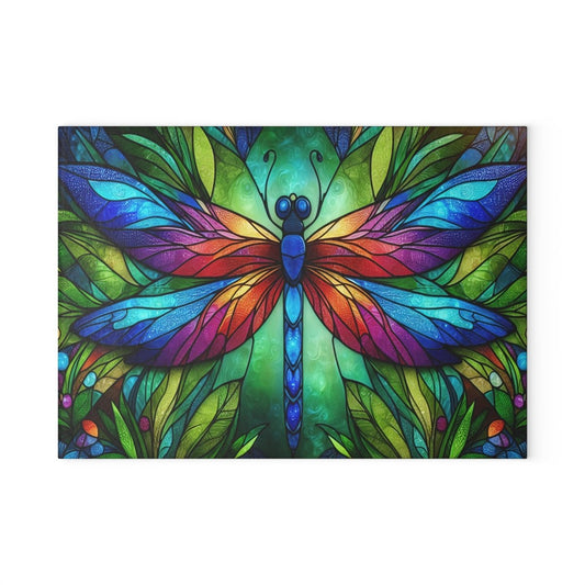 Glass Cutting Board - Colorful Stained Glass Dragonfly Kitchen Decor 26507683455702110611 Earthbound Pacific