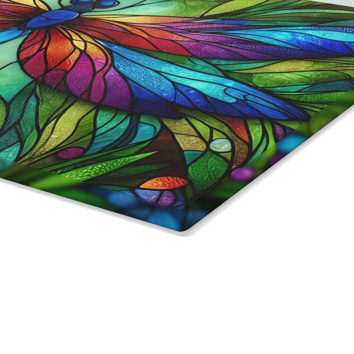 Glass Cutting Board - Colorful Stained Glass Dragonfly Kitchen Decor 13233672674616488030 Earthbound Pacific
