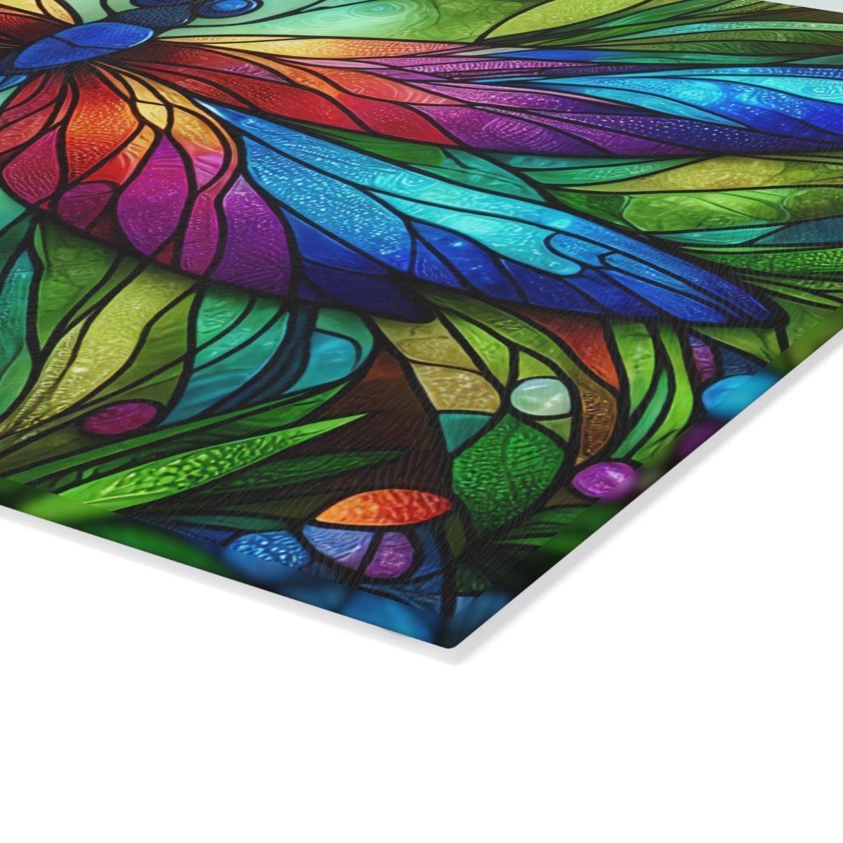 Glass Cutting Board - Colorful Stained Glass Dragonfly Kitchen Decor 13233672674616488030 Earthbound Pacific