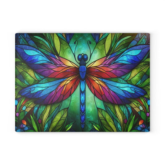 Glass Cutting Board - Colorful Stained Glass Dragonfly Kitchen Decor 13233672674616488030 Earthbound Pacific
