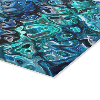 Glass Cutting Board, Kitchen Decor, Foodie Gift, Chef Gift, New Zealand Paua Abalone Inspired Cutting Board - Earthbound Pacific