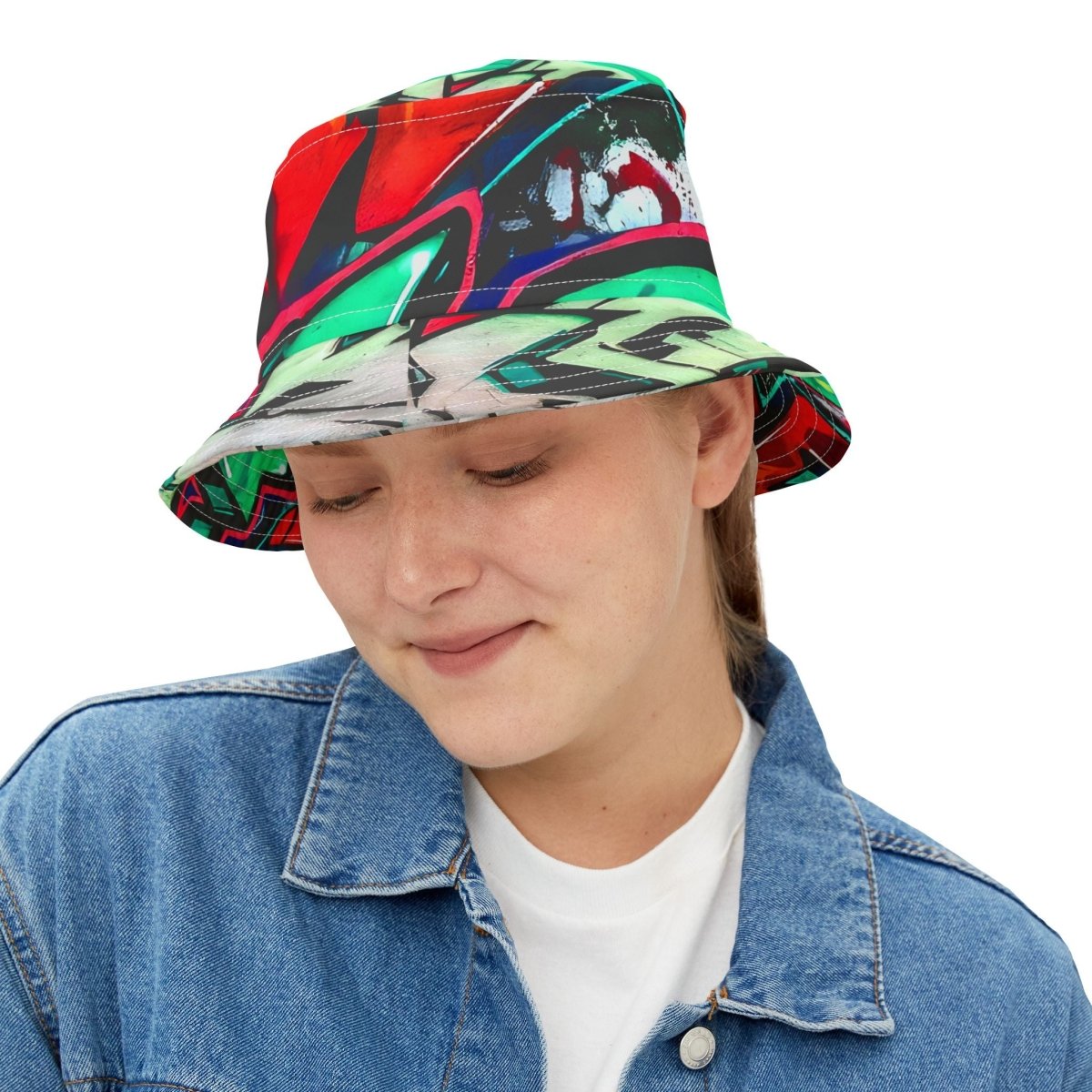 Graffiti Bucket Hat, Street Style Cap, Urban Fashion Accessory, Hip Hop Headwear, Cool Summer Headgear - Earthbound Pacific