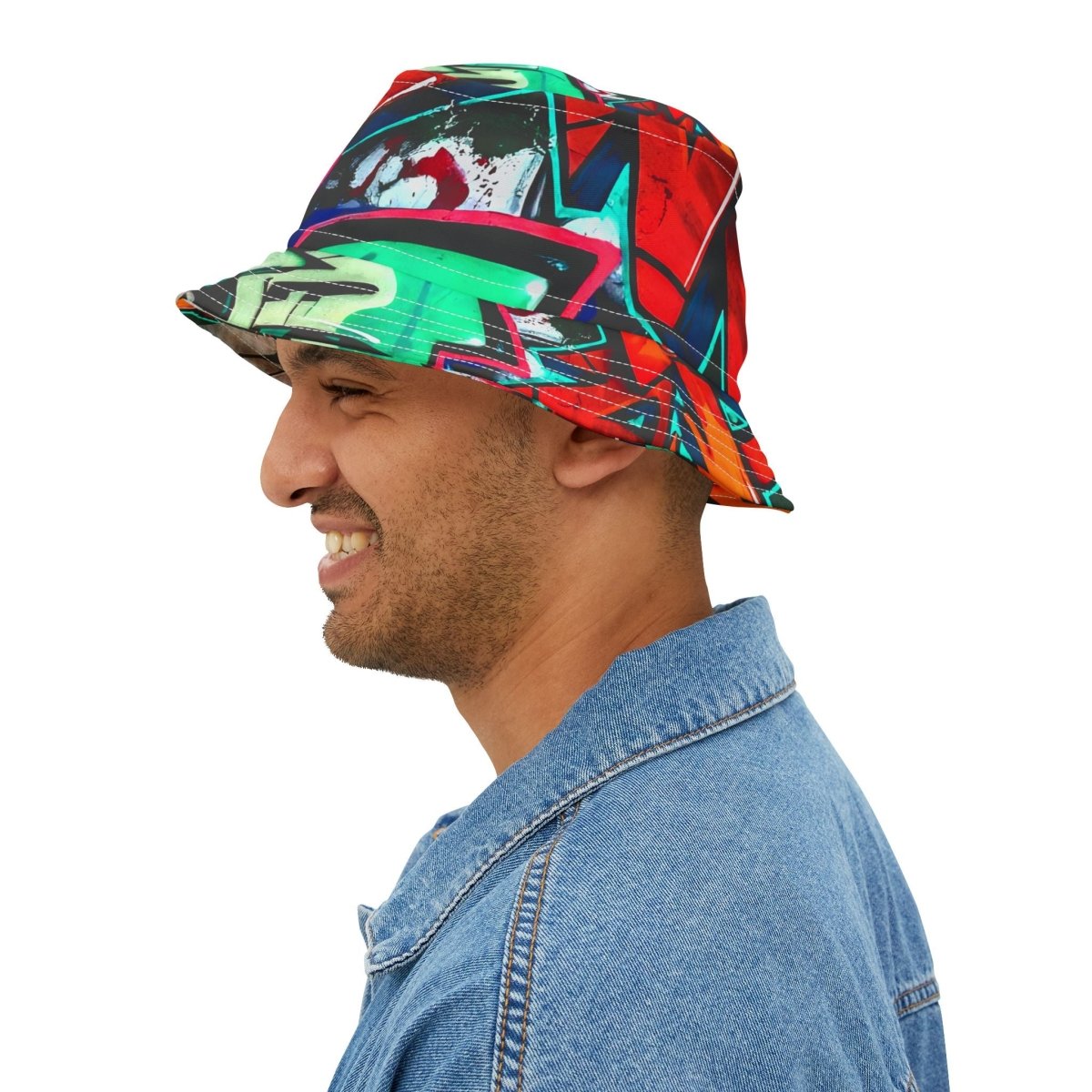 Graffiti Bucket Hat, Street Style Cap, Urban Fashion Accessory, Hip Hop Headwear, Cool Summer Headgear - Earthbound Pacific