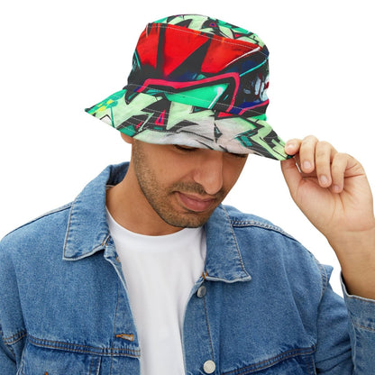 Graffiti Bucket Hat, Street Style Cap, Urban Fashion Accessory, Hip Hop Headwear, Cool Summer Headgear - Earthbound Pacific