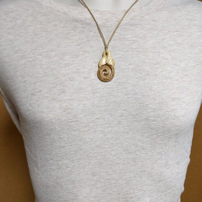 Hand Carved Bone Infinity Spiral with Stylized Whale Tail Necklace PNK545AT Earthbound Pacific