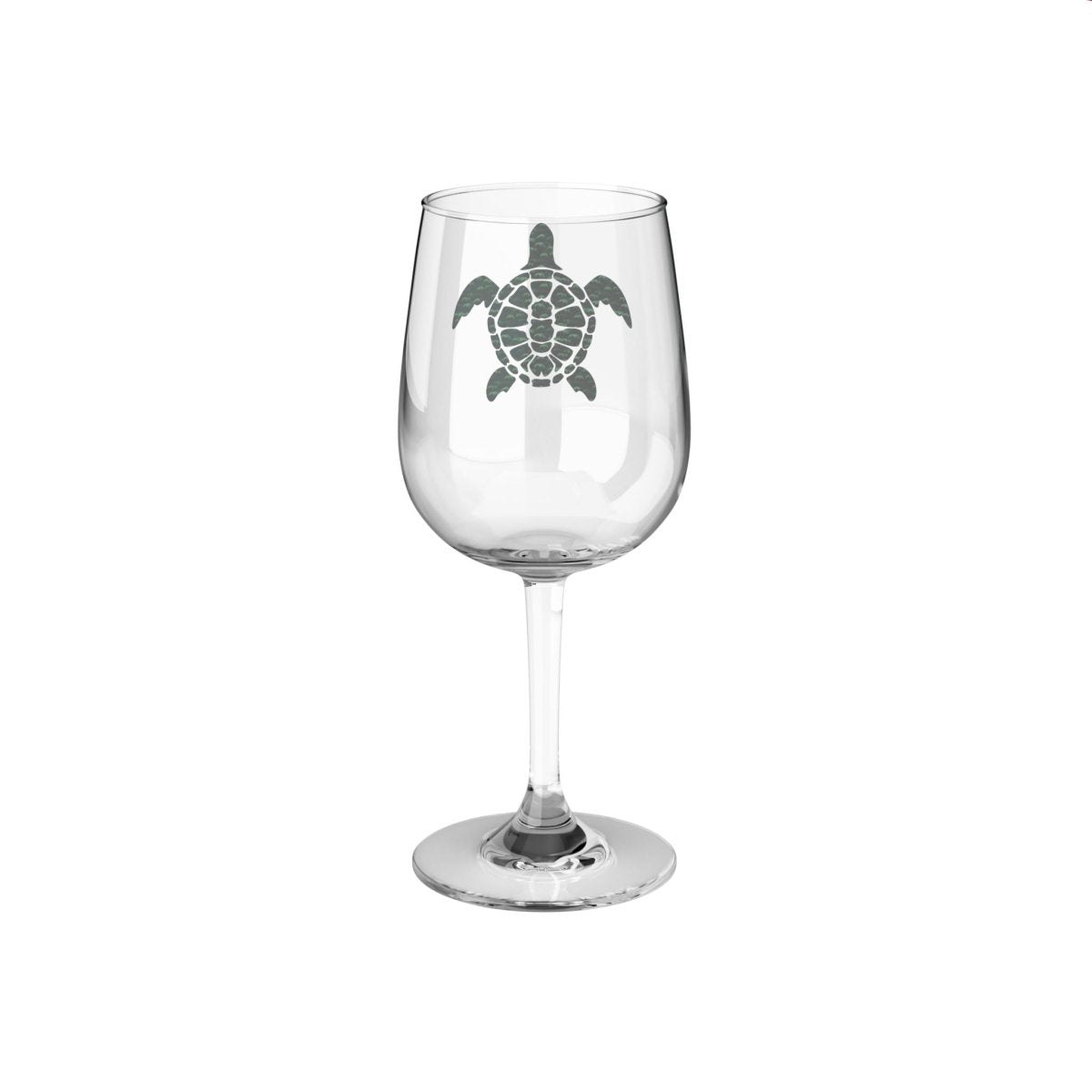 Hawaiian Turtle Custom Wine Glass, 12oz - Earthbound Pacific