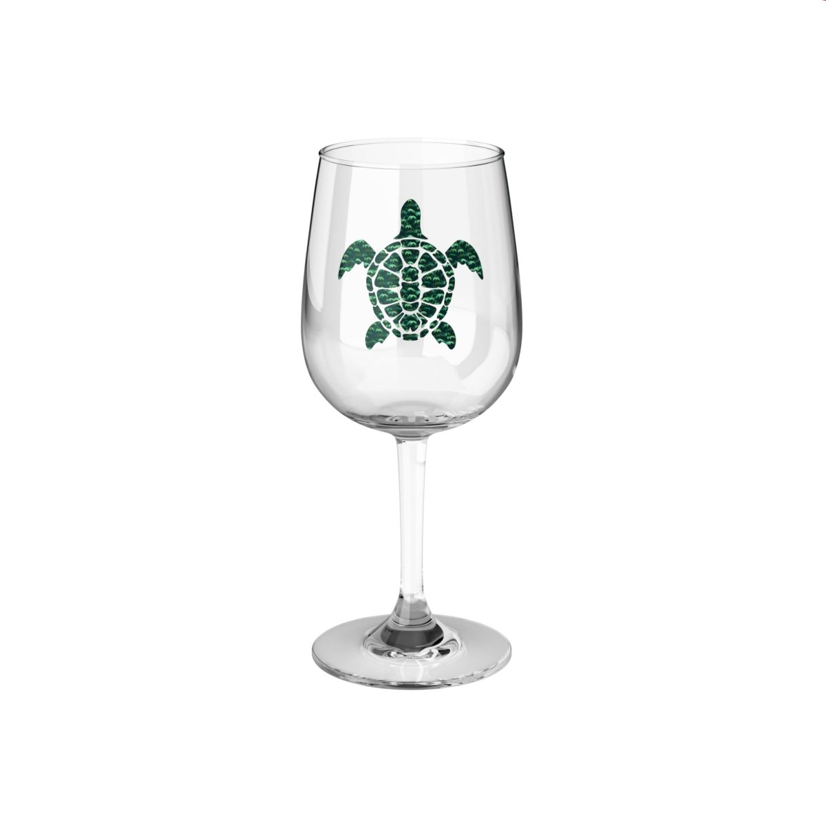 Hawaiian Turtle Custom Wine Glass, 12oz - Earthbound Pacific