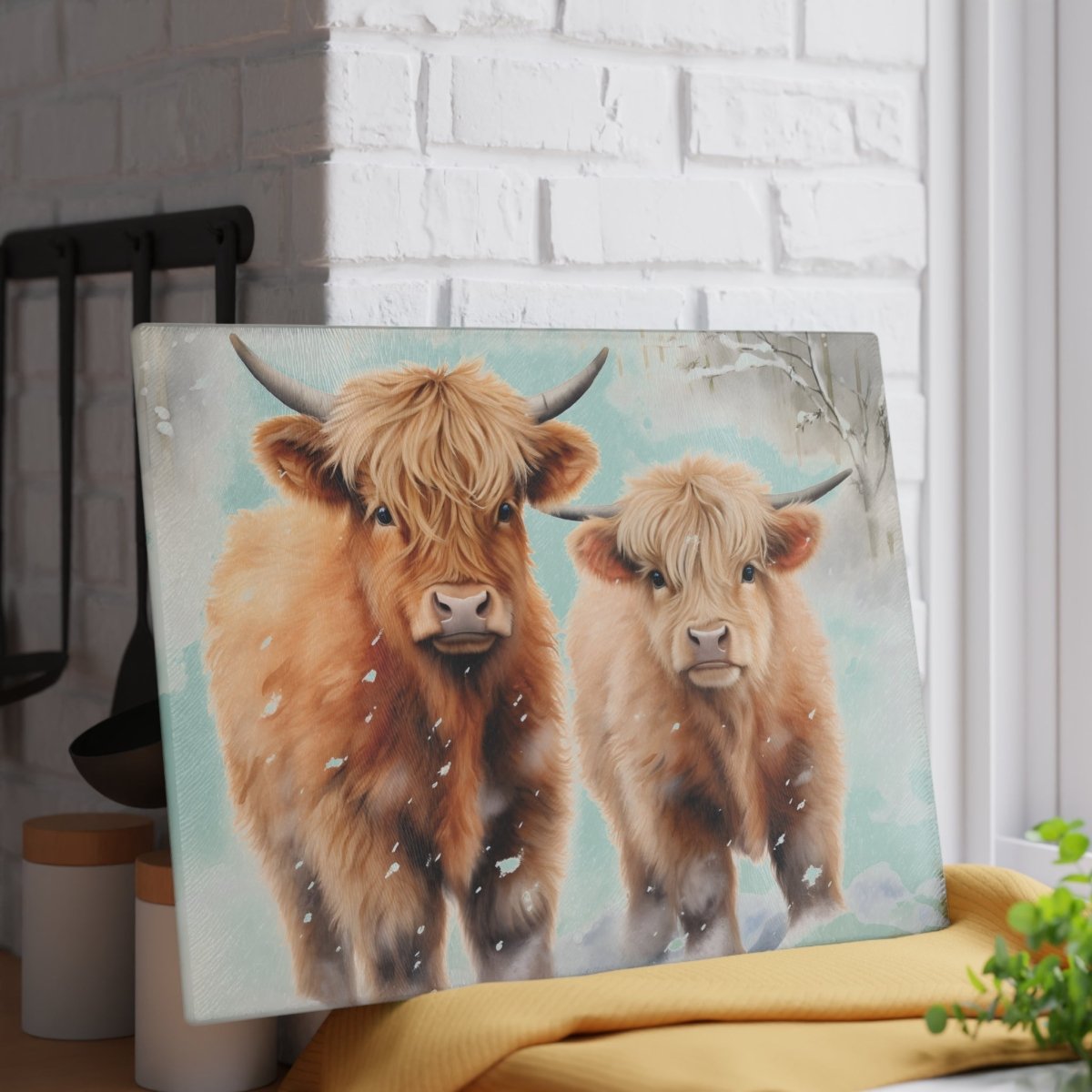 Highland Cattle Glass Cutting Board - Rustic Kitchen Decor for Animal Lovers 18643557832948695658 Earthbound Pacific