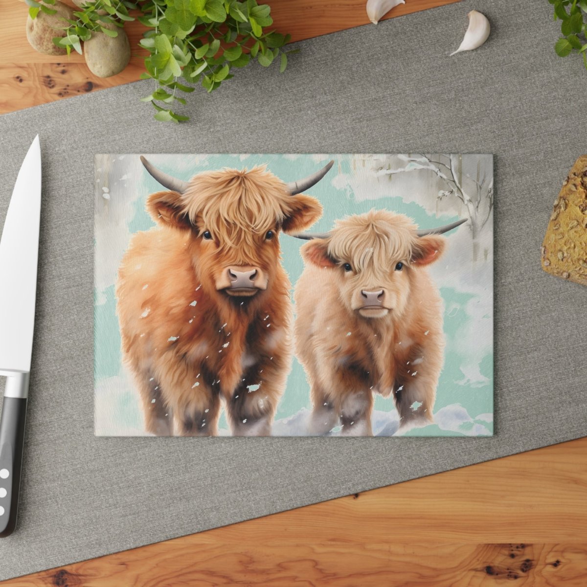 Highland Cattle Glass Cutting Board - Rustic Kitchen Decor for Animal Lovers 18643557832948695658 Earthbound Pacific
