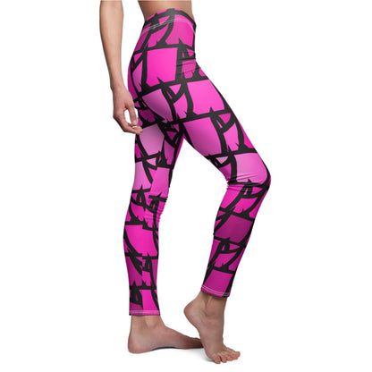 Hot PinkTriangle Geometric design Leggings - Earthbound Pacific