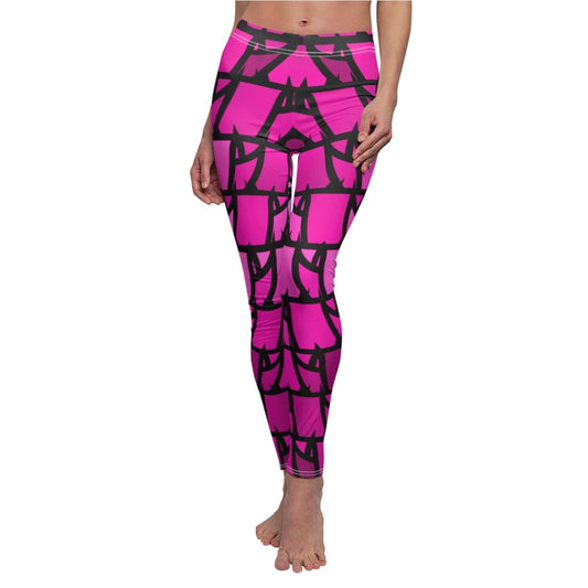 Hot PinkTriangle Geometric design Leggings - Earthbound Pacific