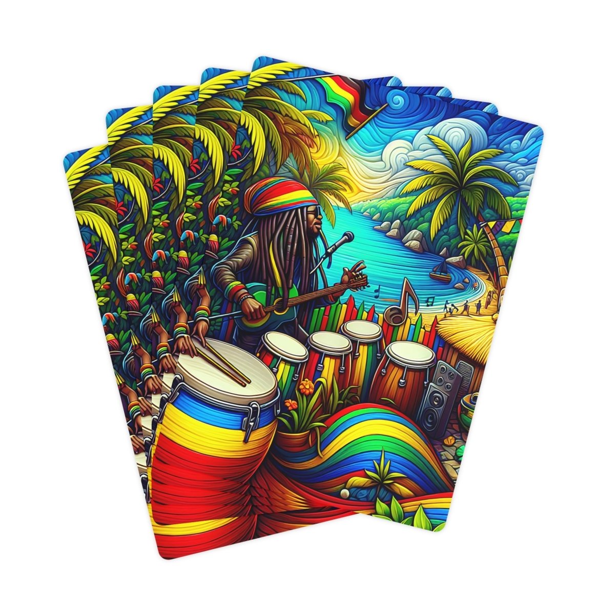 Jamaican Rasta Music Poker Cards - Earthbound Pacific