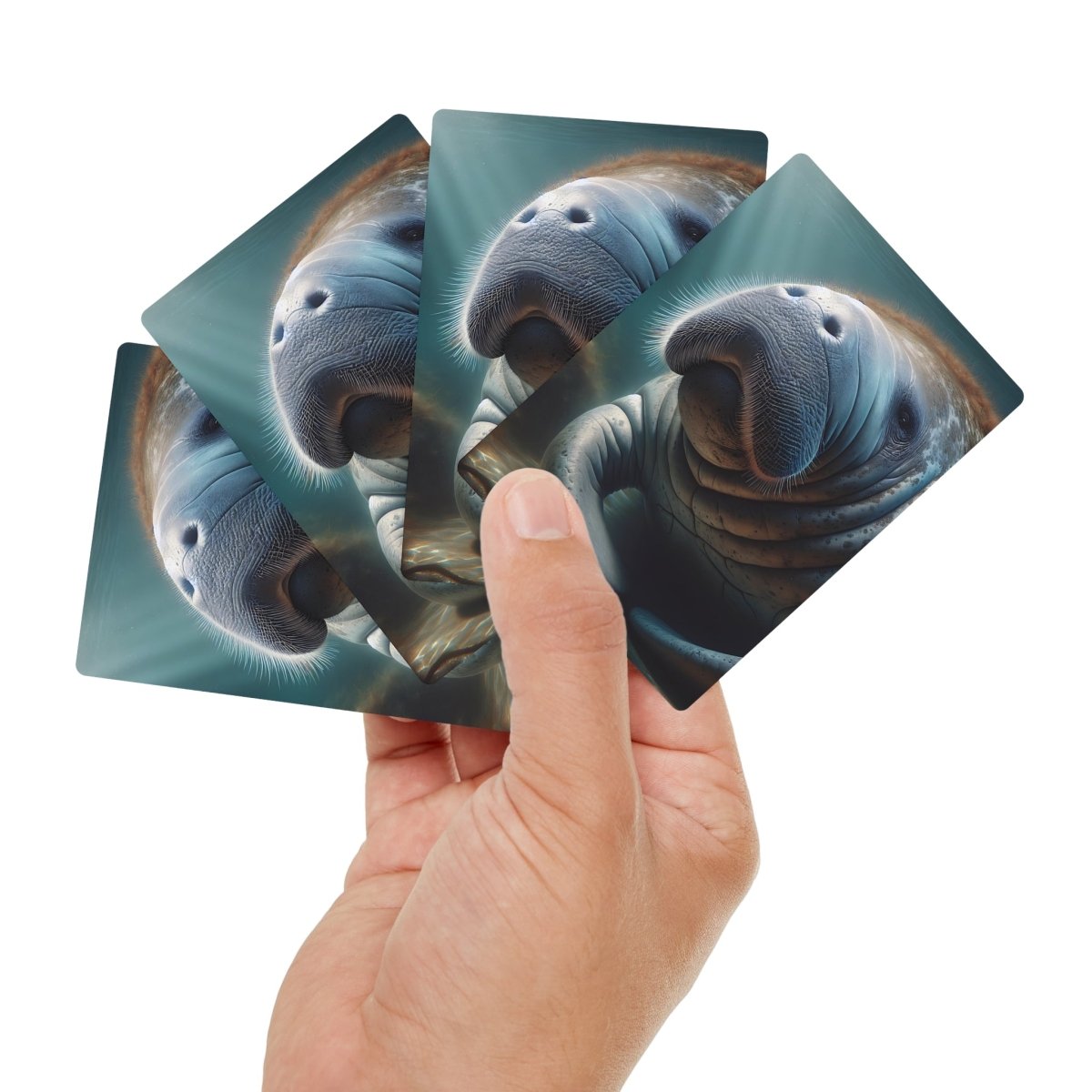 Manatee Poker Cards, Cute Playing Deck Game Set with Marine Animal Design, Sea Creature Lover Gift, Funny Card Game Accessories, Ocean - Earthbound Pacific