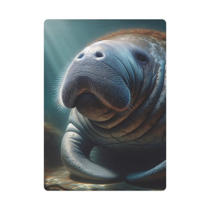 Manatee Poker Cards, Cute Playing Deck Game Set with Marine Animal Design, Sea Creature Lover Gift, Funny Card Game Accessories, Ocean - Earthbound Pacific