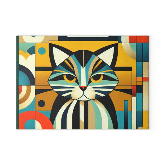 Modern Cat Art deco tempered Glass Cutting Board - Colorful Kitchen Decor for Pet Lovers 54460901448527788024 Earthbound Pacific