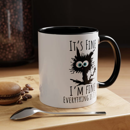 Mug - 'It's Fine I 'm Fine Everything Fine' Designer Accent Coffee Mug (11, 15oz) - Earthbound Pacific