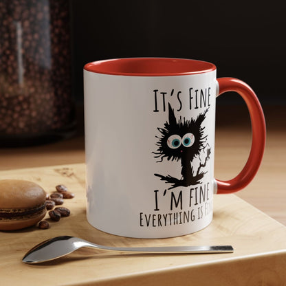 Mug - 'It's Fine I 'm Fine Everything Fine' Designer Accent Coffee Mug (11, 15oz) - Earthbound Pacific