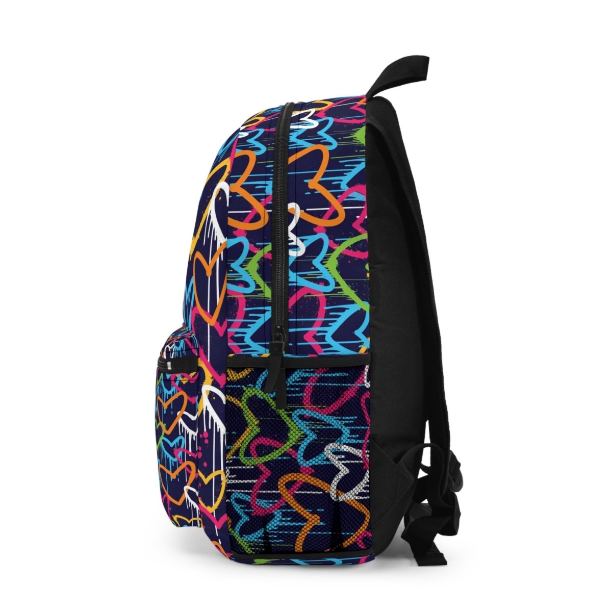 Neon Hearts Backpack — Colorful Graffiti Love Print Backpack 61569968931020348791 Earthbound Pacific