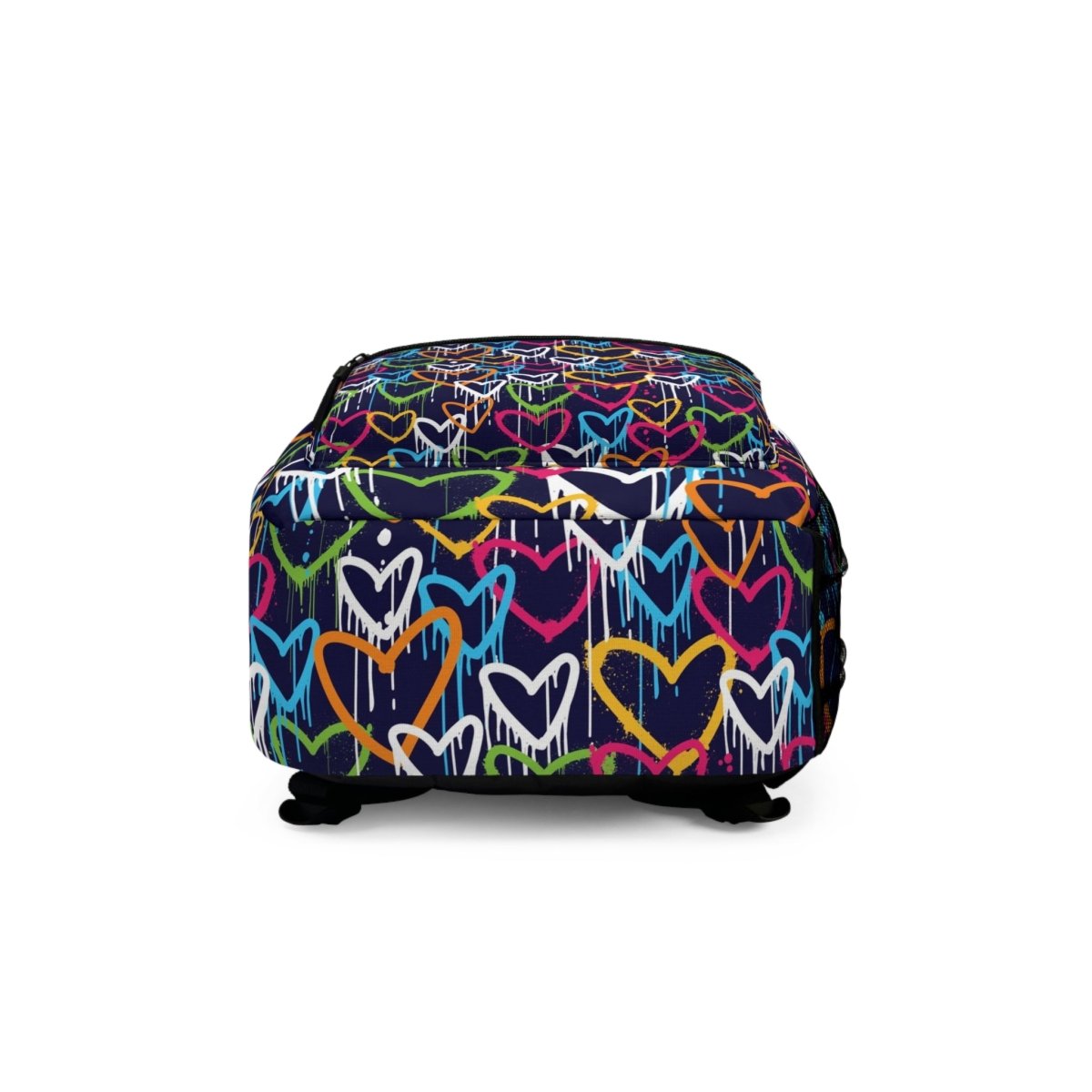Neon Hearts Backpack — Colorful Graffiti Love Print Backpack 61569968931020348791 Earthbound Pacific