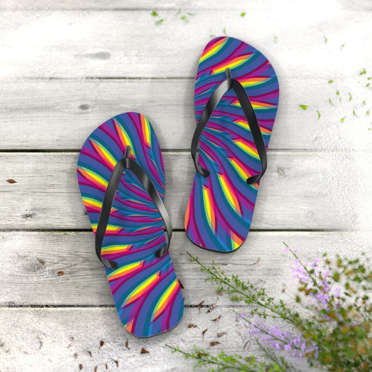 Neon Waves Design Flip Flops 30222639542548142895 Earthbound Pacific