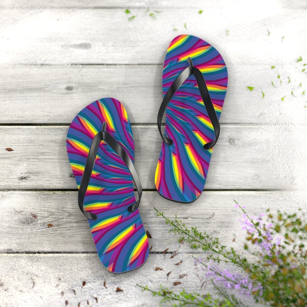 Neon Waves Design Flip Flops 30222639542548142895 Earthbound Pacific