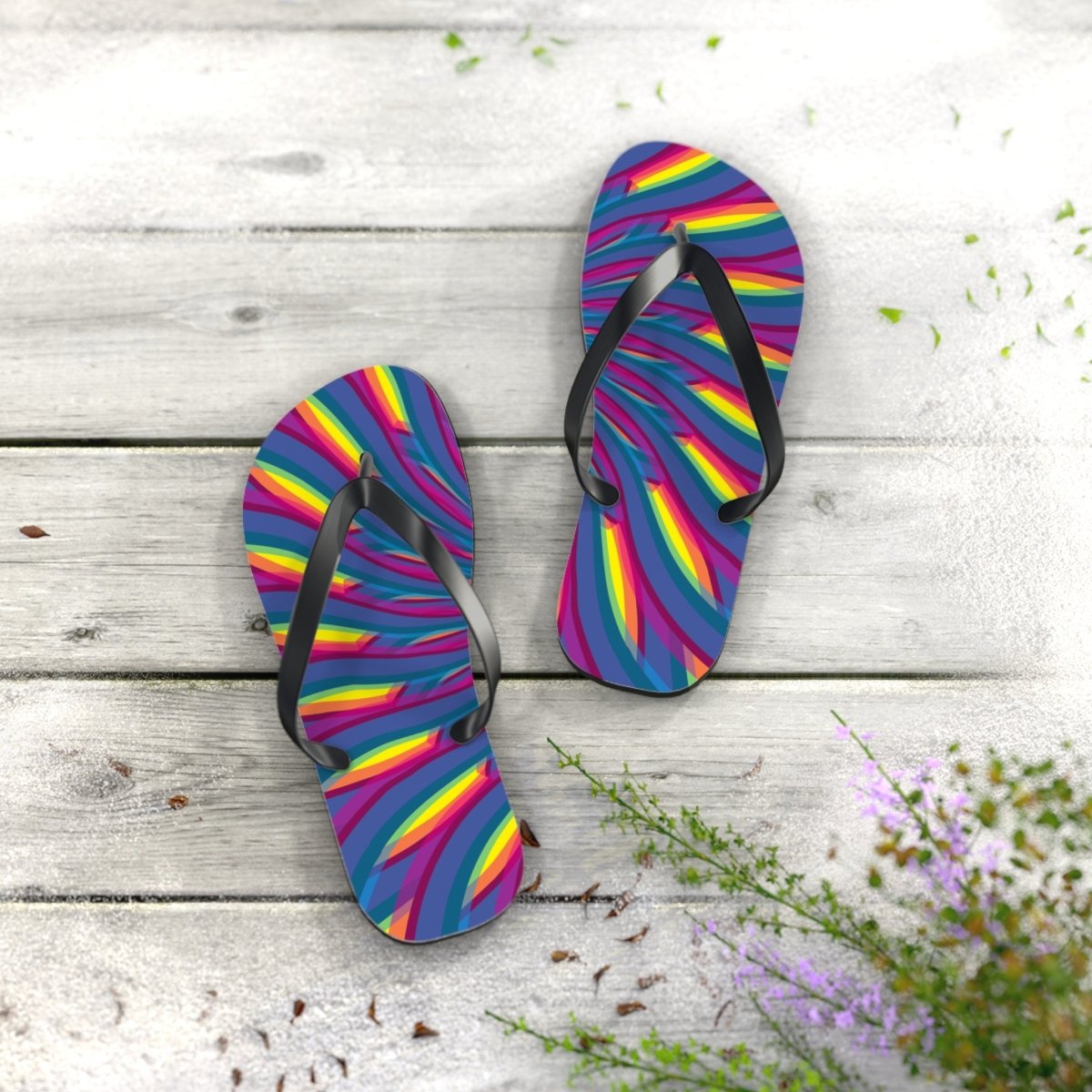 Neon Waves Design Flip Flops 30222639542548142895 Earthbound Pacific