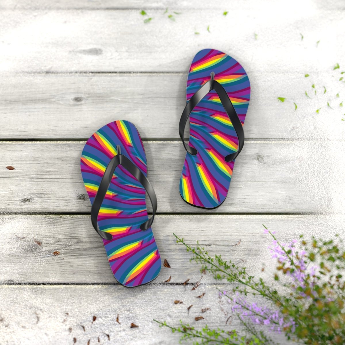 Neon Waves Design Flip Flops 30222639542548142895 Earthbound Pacific