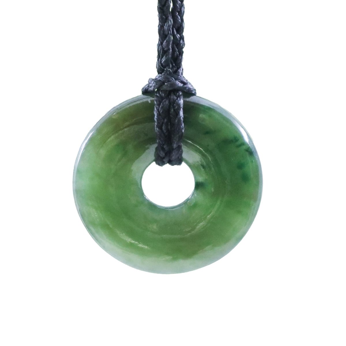 Nephrite Jade Donut Circle Disc Necklace JDP062430 Earthbound Pacific