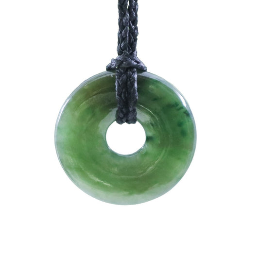 Nephrite Jade Donut Disc Necklace - Earthbound Pacific