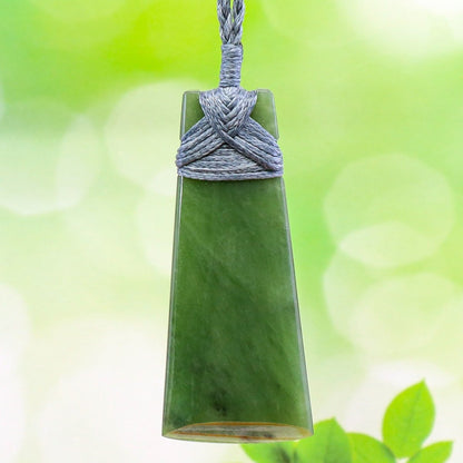 New Zealand Maori Nephrite Jade Toki Adze Strength Necklace VJTMay602 Earthbound Pacific