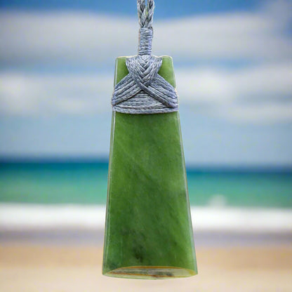 New Zealand Maori Nephrite Jade Toki Adze Strength Necklace VJTMay602 Earthbound Pacific
