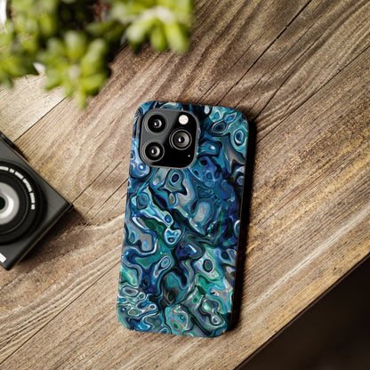 New Zealand - Inspired Phone Case Abalone Paua Shell,Slim iPhone Cover, Protective Case, Unique Gift, Trendy Accessories, - Earthbound Pacific