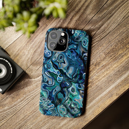 New Zealand - Inspired Phone Case Abalone Paua Shell,Slim iPhone Cover, Protective Case, Unique Gift, Trendy Accessories, - Earthbound Pacific