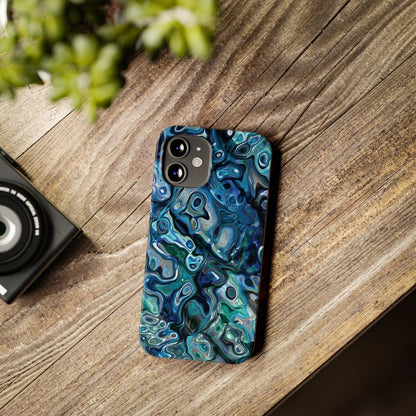 New Zealand - Inspired Phone Case Abalone Paua Shell,Slim iPhone Cover, Protective Case, Unique Gift, Trendy Accessories, - Earthbound Pacific