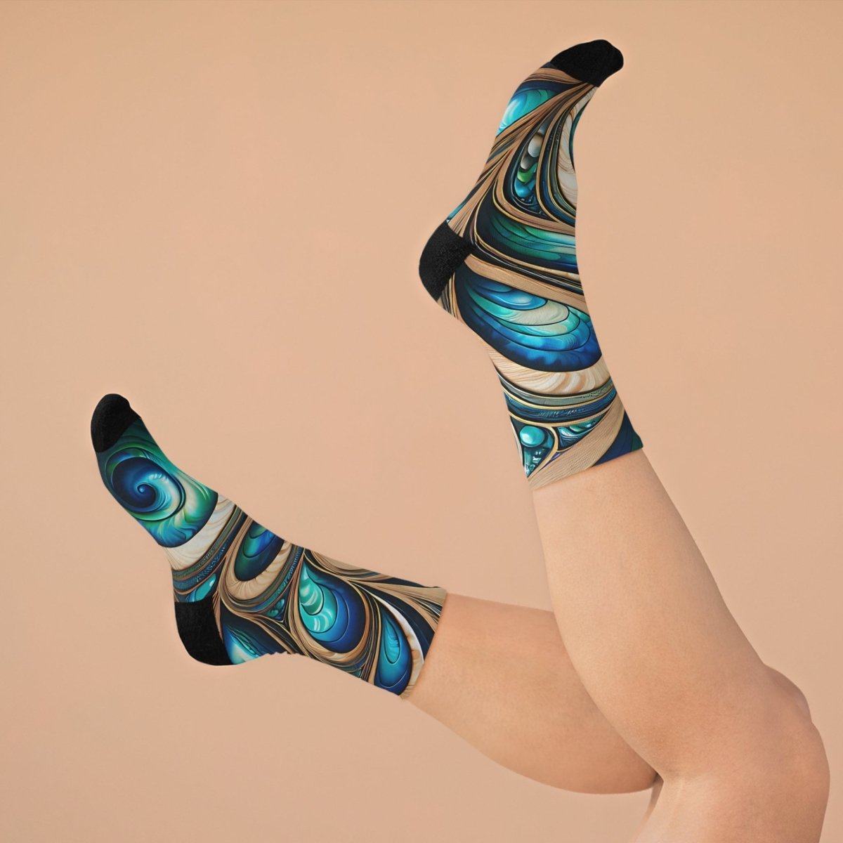 New Zealand Paua Abalone Unisex Socks Inspired, Eco - Friendly Upcycled Footwear - Earthbound Pacific