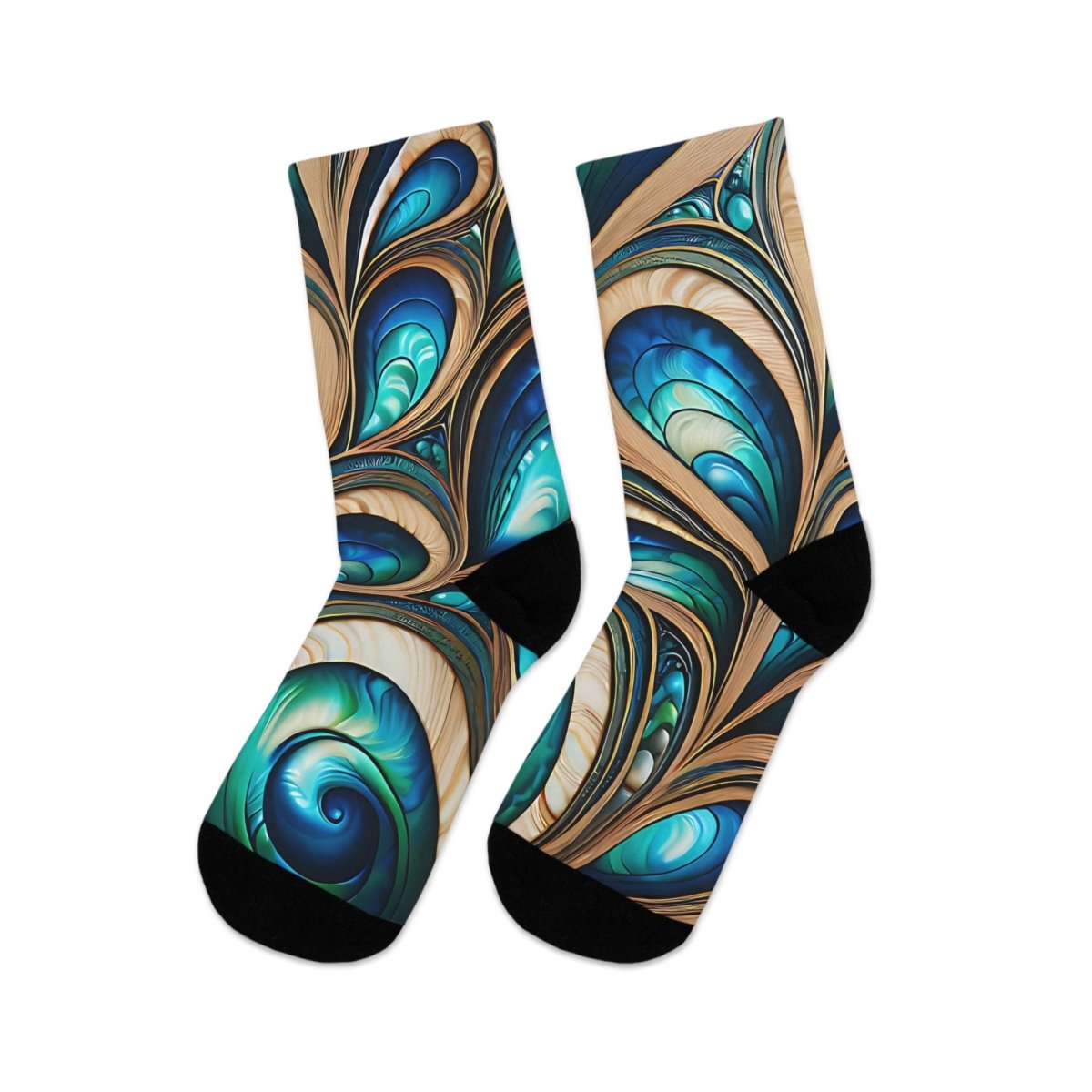 New Zealand Paua Abalone Unisex Socks Inspired, Eco - Friendly Upcycled Footwear - Earthbound Pacific