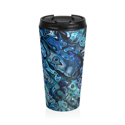 Ocean - Inspired New Zealand Paua Shell Design | Stainless Steel Travel Mug, Perfect for Beach Lovers, Home Office, Gifts, Travel, Eco - Friendly - Earthbound Pacific