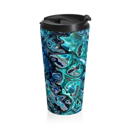 Ocean - Inspired New Zealand Paua Shell Design | Stainless Steel Travel Mug, Perfect for Beach Lovers, Home Office, Gifts, Travel, Eco - Friendly - Earthbound Pacific