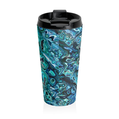 Ocean - Inspired New Zealand Paua Shell Design | Stainless Steel Travel Mug, Perfect for Beach Lovers, Home Office, Gifts, Travel, Eco - Friendly - Earthbound Pacific