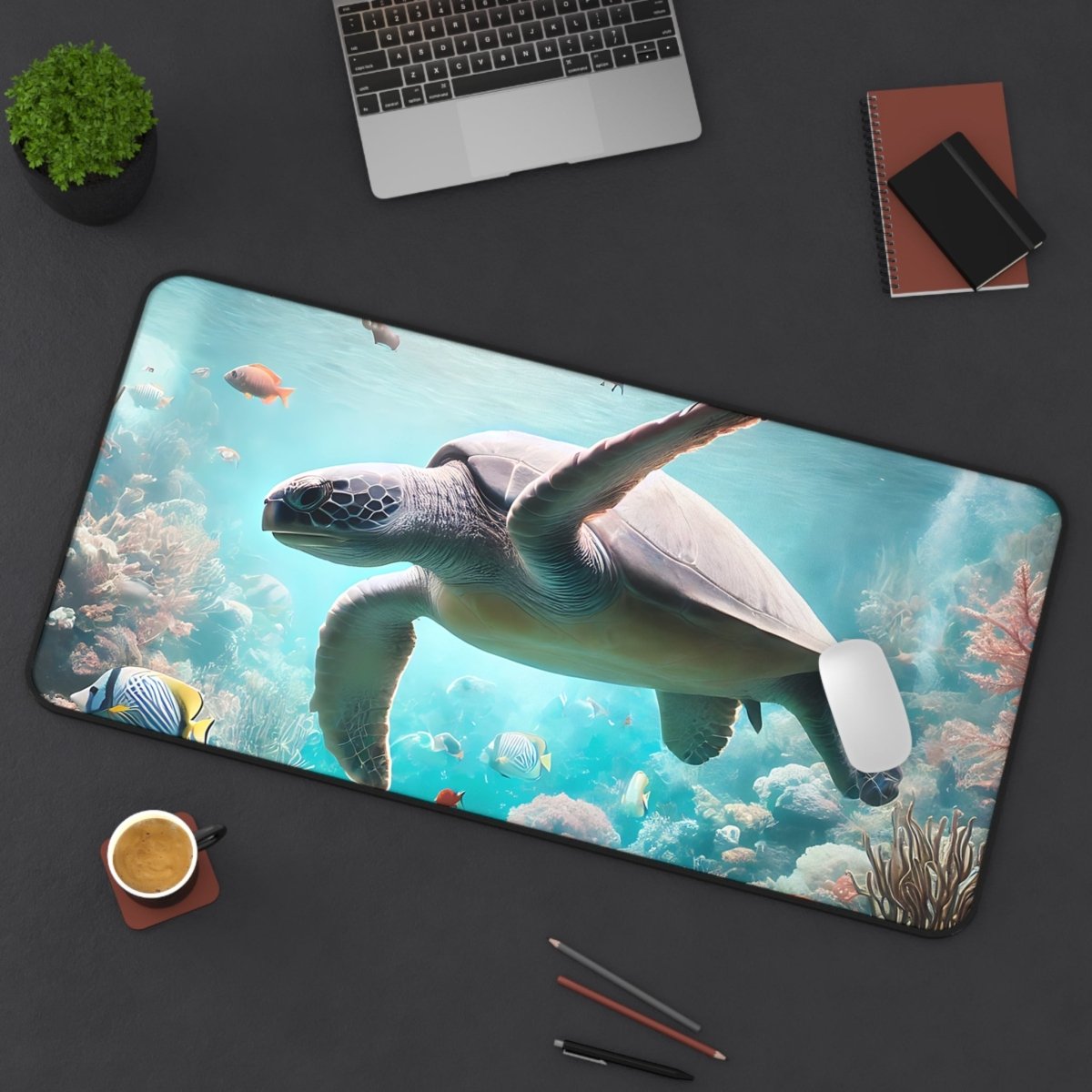 Ocean Turtle Desk Mat - Vibrant Underwater Scene for Home & Office 22421667002763385967 Earthbound Pacific