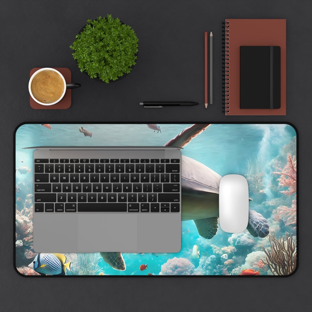 Ocean Turtle Desk Mat - Vibrant Underwater Scene for Home & Office 22421667002763385967 Earthbound Pacific